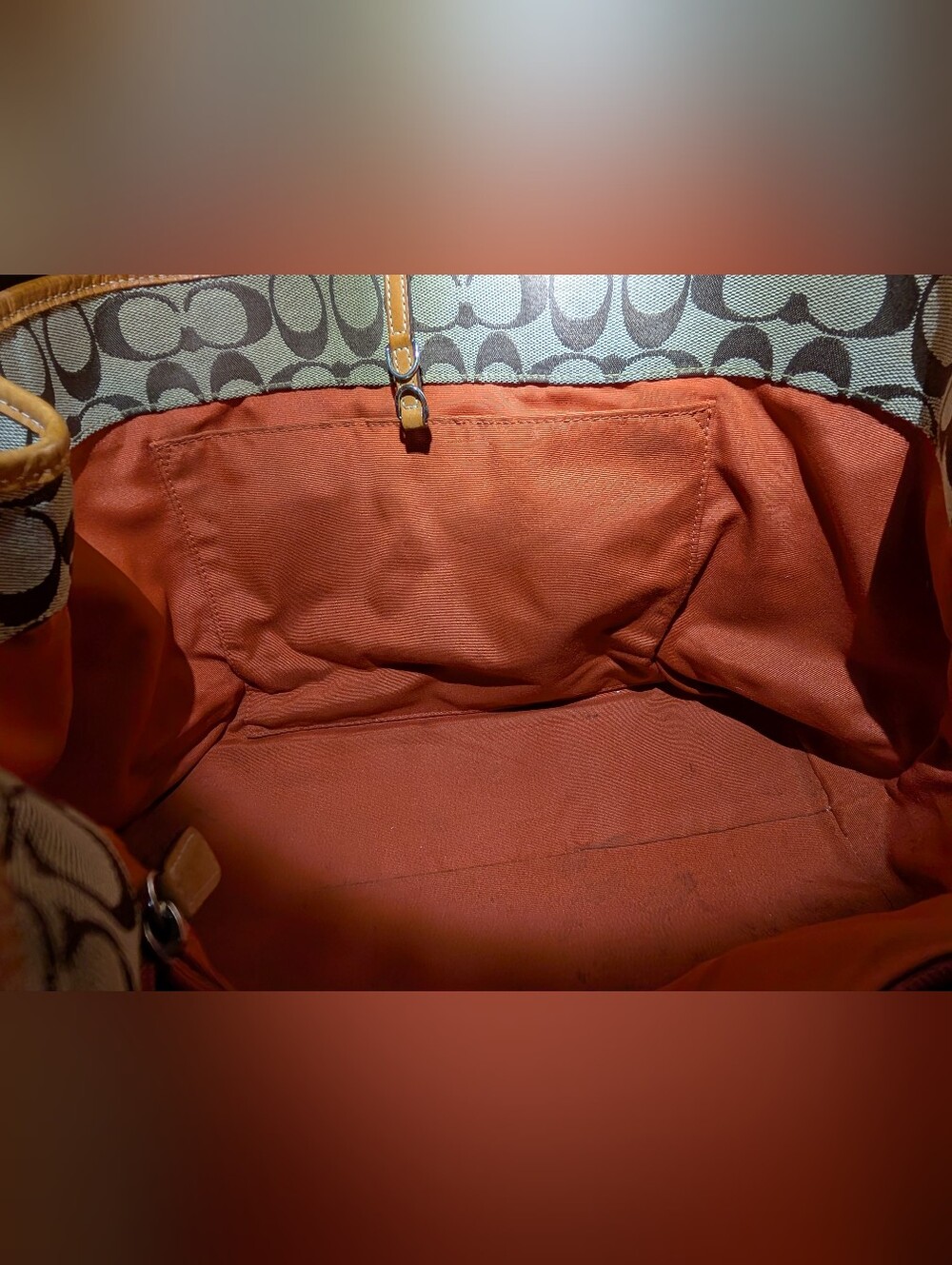 Coach Project 1992 Signature Canvas Tote in Brown and Tan Leather Trim As Is - Picture 10 of 16